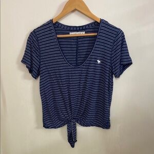 Navy Striped Women's Top